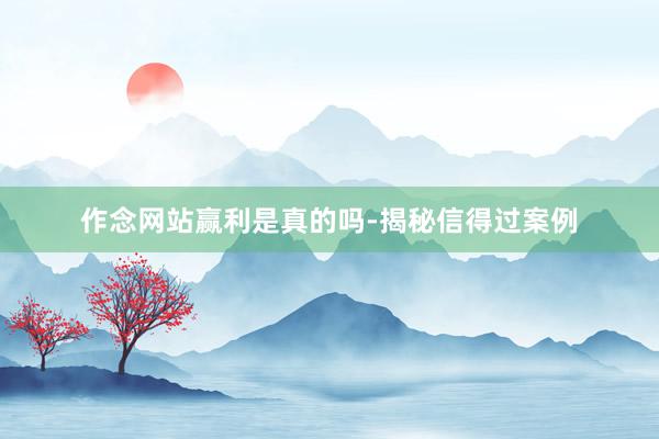 作念网站赢利是真的吗-揭秘信得过案例